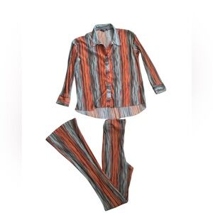 Missguided Set Sheer Blouse & Pants - Size 6 (Medium)